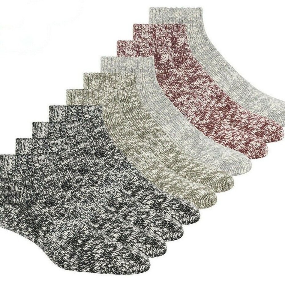 Weatherproof Vintage Ankle Boot Socks- Gray, Red, Olive, Black/White - 6 Pack